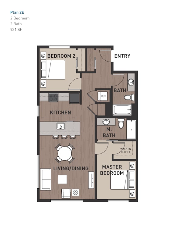 2 bed 2 bath E at Ravello Apartments, Redmond, Washington