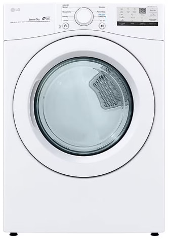 The front load washing machine is clean and ready to use.
