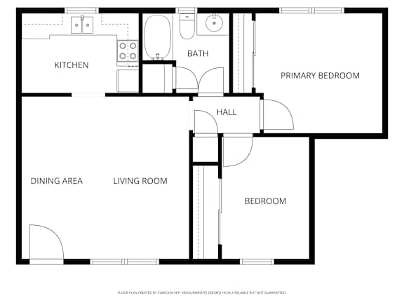 A black and white floor plan of a house with labeled rooms.