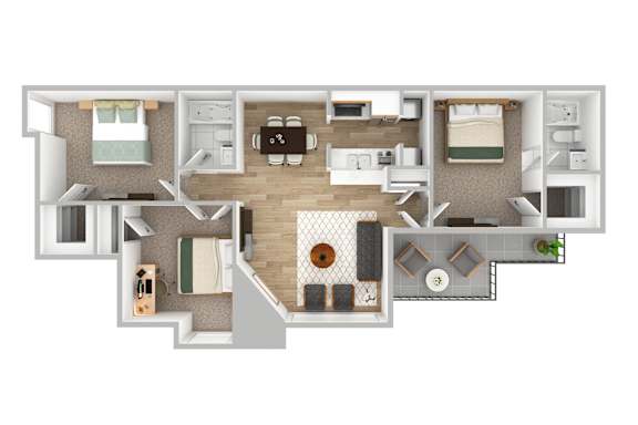 3 bed 2 bath at Infinity on the Oaks Apartments, Dallas