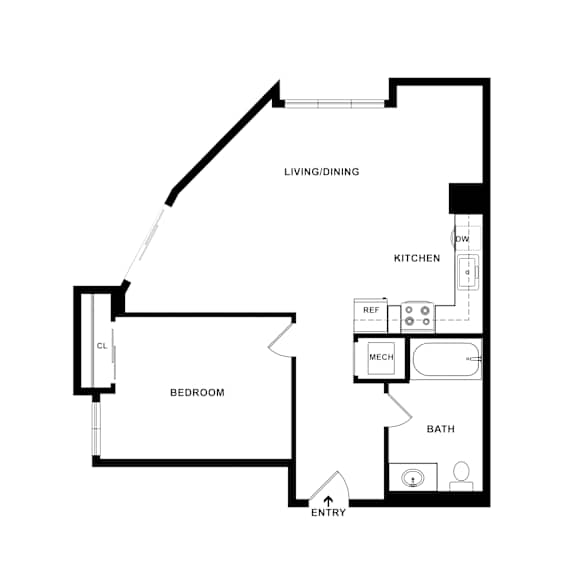 A2 Floor Plan at Catalina West Adams, California