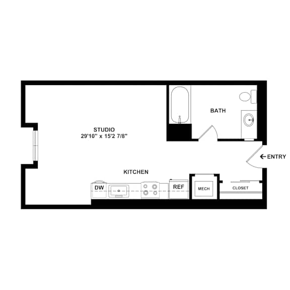 S4 Floor Plan at Catalina West Adams, Los Angeles