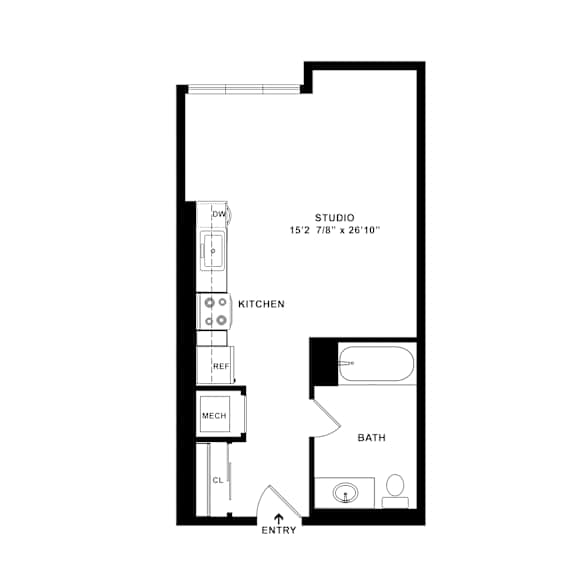 S1 Floor Plan at Catalina West Adams, Los Angeles, CA