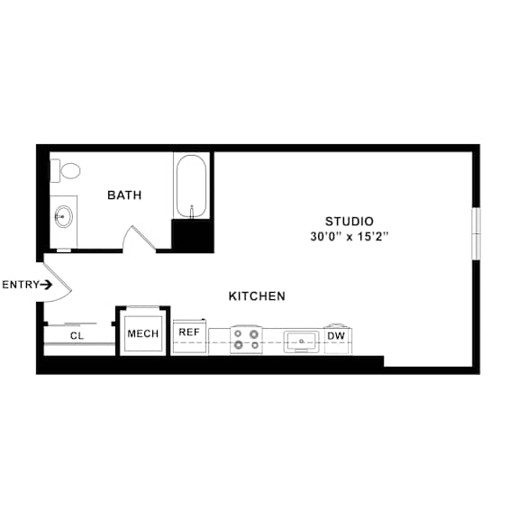 S6 Floor Plan at Catalina West Adams, Los Angeles