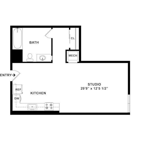 S9 Floor Plan at Catalina West Adams, Los Angeles California