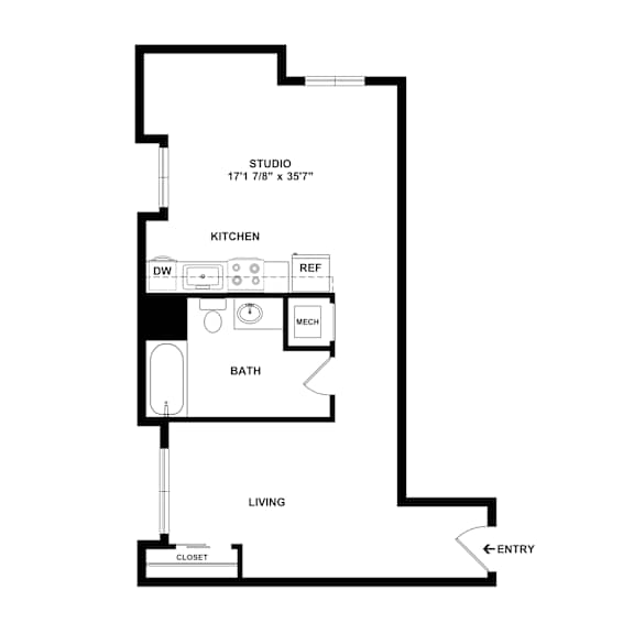 S11 Floor Plan at Catalina West Adams, Los Angeles, 90016