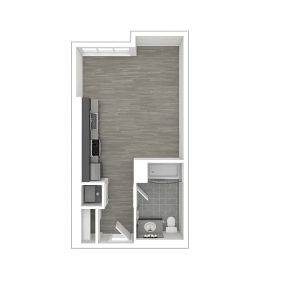 S1 Floor Plan at Catalina West Adams, Los Angeles