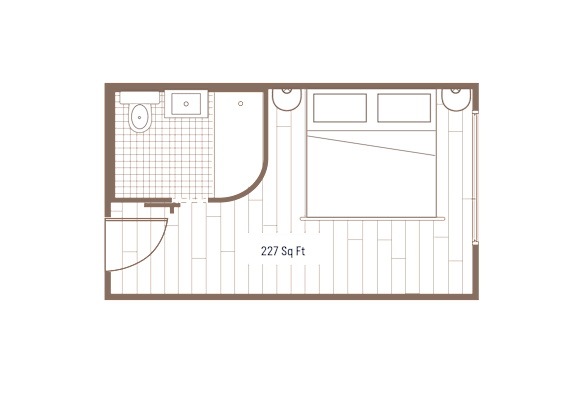 Floor Plan  Deluxe King Studio Floor Plan at Alsace Living, Los Angeles, CA, 90016