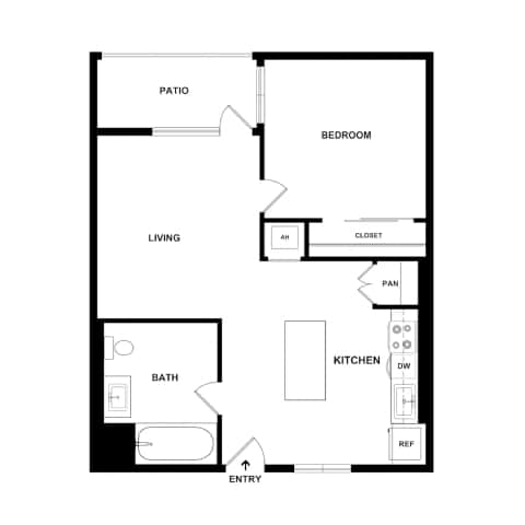 A2 Floor Plan at The Wilson, Santa Monica, CA 90405