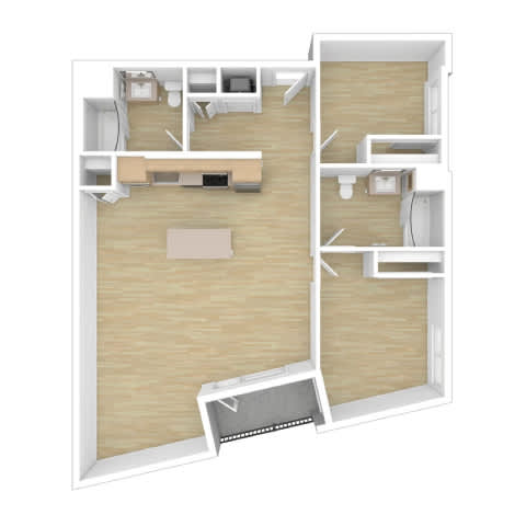 B14 Floor Plan at The Wilson, Santa Monica, 90405