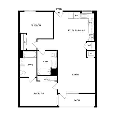 B8 Floor Plan at The Wilson, Santa Monica California