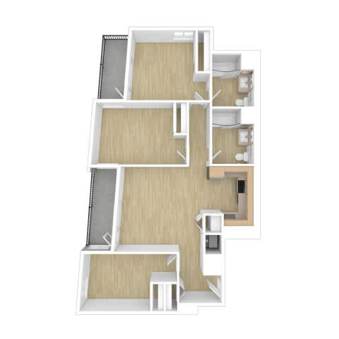 C2 Floor Plan at The Wilson, Santa Monica, CA