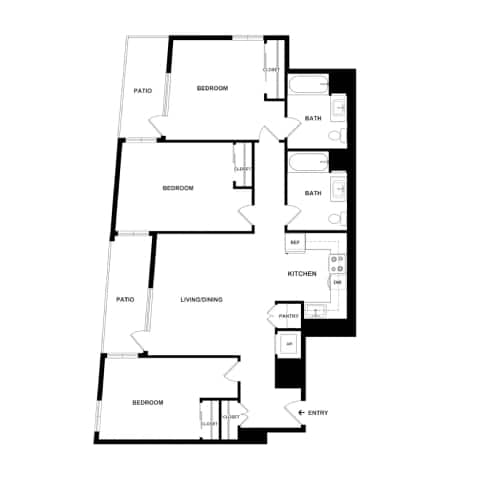 C2 Floor Plan at The Wilson, Santa Monica, 90405