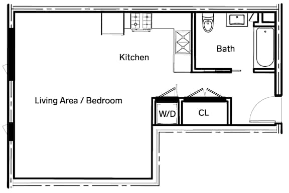 A1 Floor Plan at The Dillon, Los Angeles