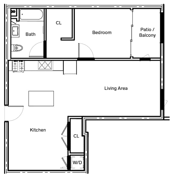 B1 Floor Plan at The Dillon, Los Angeles, CA 90026