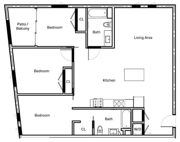 D1 Floor Plan at The Dillon, Los Angeles California