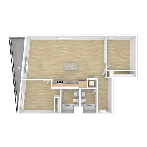 B1 Floor Plan at 2221 S Western, California, 90018