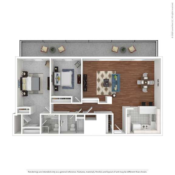 A floor plan of a house with a kitchen, living room, and bathroom.