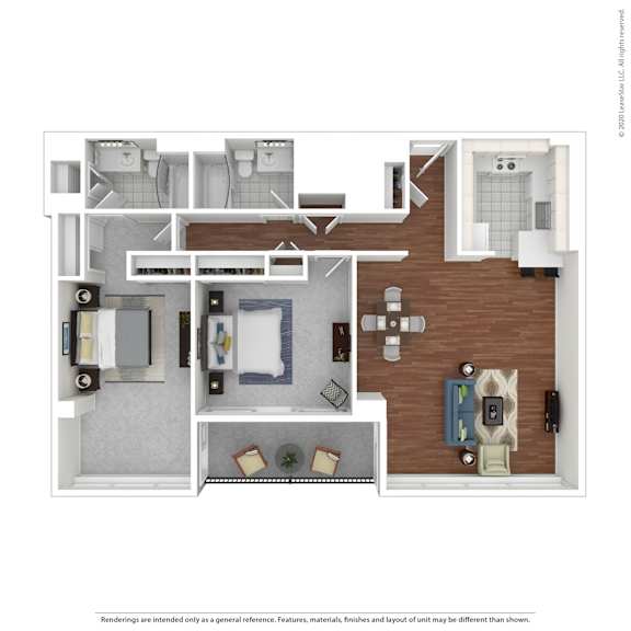 A floor plan of a house with a kitchen, living room, and bathroom.