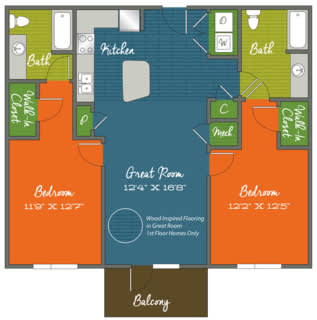 B5 Floor Plan at Mariner Grove, Georgia, 31404