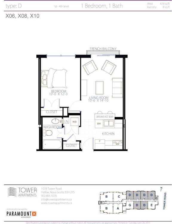 A black and white diagram of apartment floor plans.