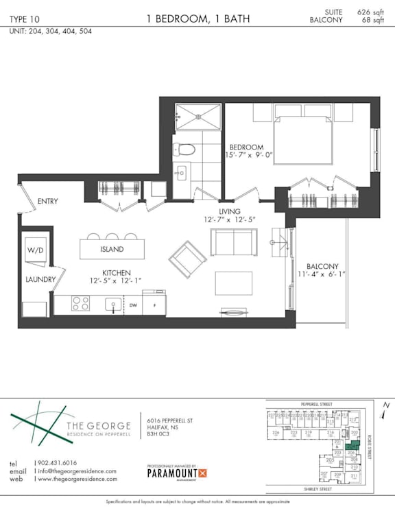 A floor plan for a Type 10 apartment in a building with 1 bedroom and 1 bath.