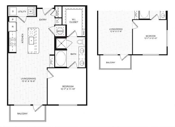 A black and white floor plan of a house with labeled rooms.