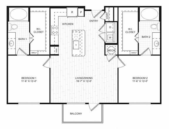A black and white image of a floor plan for a house.