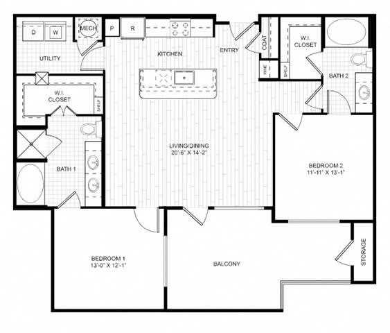 A black and white image of a floor plan for a house.