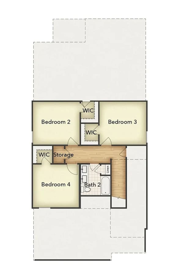Evergreen Floor2 Floor Plan at Cottages at Beltmill Apartments, Saginaw
