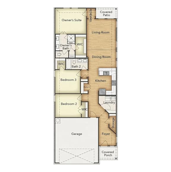 Floor Plan  Maplewood Floor Plan at Cottages at Beltmill Apartments, Saginaw, TX, 76131