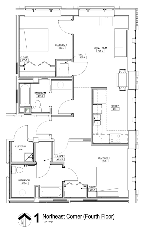 A floor plan of a house with labeled rooms and dimensions.