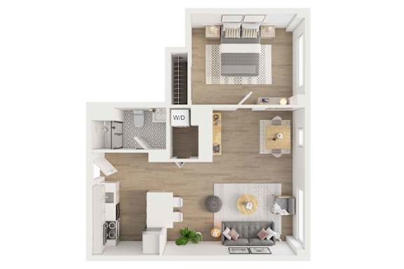 1 BR.  Park/Lake View (B) at The Nest at Lincoln Park West, Illinois