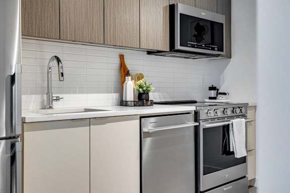 Modern Kitchen with Sink at Citizen on Jasper, Edmonton