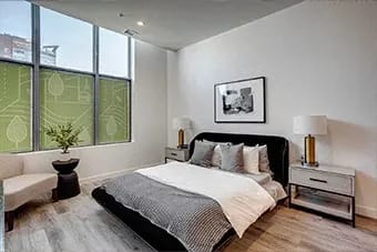 Well Appointed Bedroom at Citizen on Jasper, Edmonton, AB, T5K 0M5