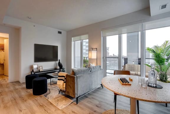 Modern and Spacious Living Room on Jasper, Edmonton, AB, T5K 0M5