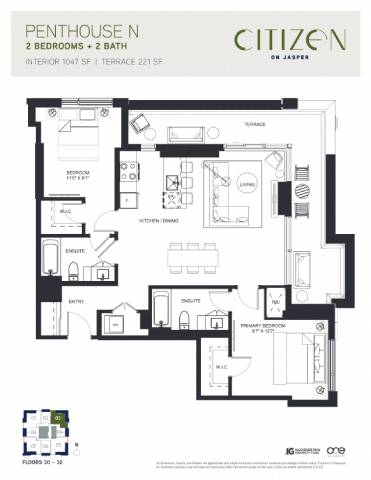 N Floor Plan at Citizen on Jasper, Edmonton, Alberta