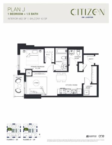 Floor Plan  J Floor Plan at Citizen on Jasper, Edmonton