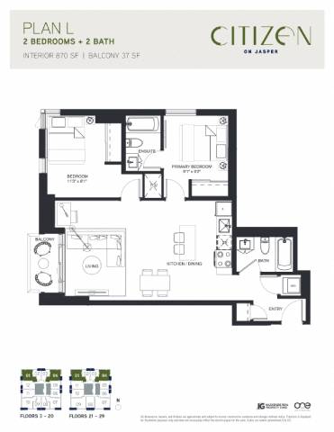 Floor Plan  L Floor Plan at Citizen on Jasper, Edmonton, T5K 0M5