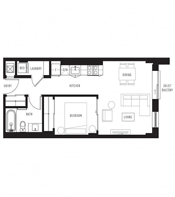 B Floor Plan at Southpark on Whyte, Edmonton, AB