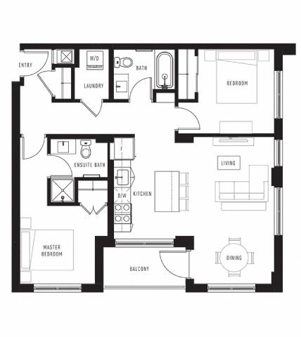 C Floor Plan at Southpark on Whyte, Edmonton