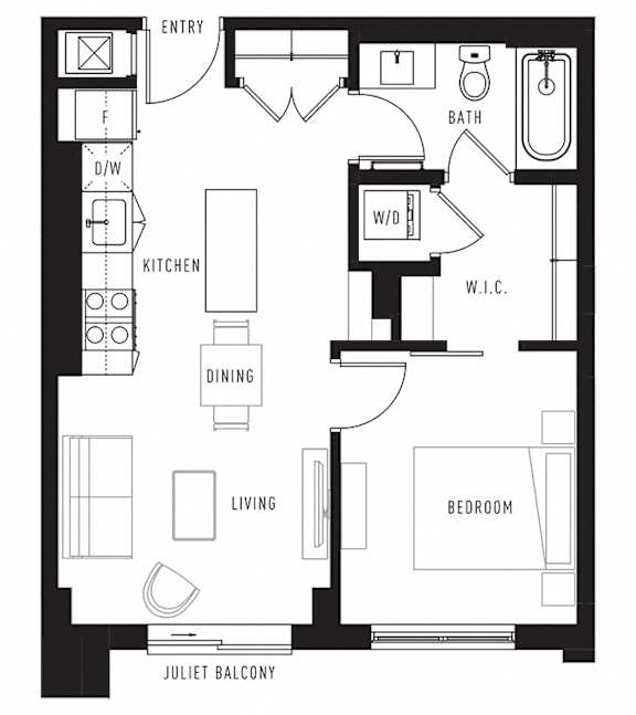 F Floor Plan at Southpark on Whyte, Edmonton