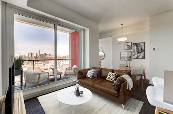 A living room at Southpark on Whyte, Edmonton, T6E 3S3