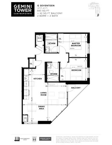 A floor plan of the Gemini Tower apartment complex.