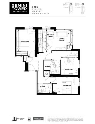 A black and white image of a floor plan for the Gemini Tower.
