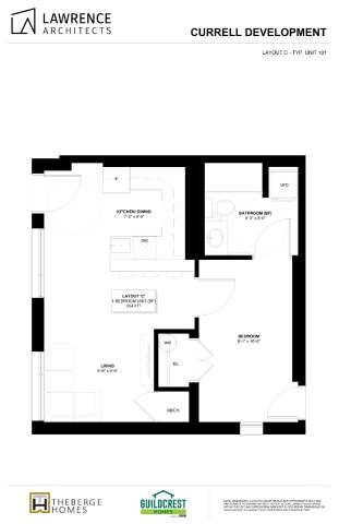 A floor plan for a development by Lawrence Architects.