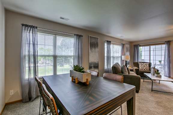 Dining Area With Living Room at Tranquility Pointe, Nebraska, 68164