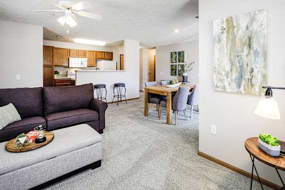 Carpeted Living Area at Standing Bear Lake, Nebraska, 68164
