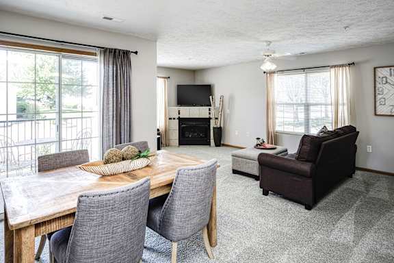Living Area With Fireplace at Standing Bear Lake, Omaha, Nebraska