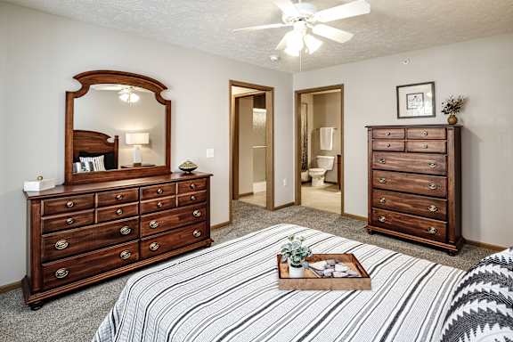 Beige Carpet In Bedroom at Standing Bear Lake, Omaha